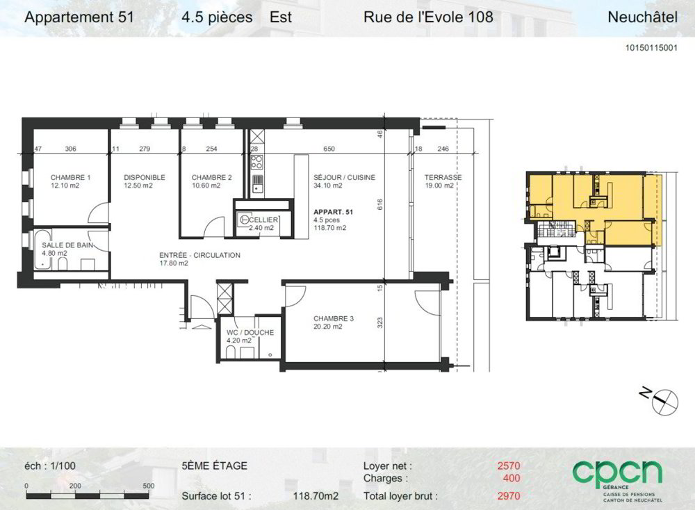 Appartement 4 pièces à louer à Neuchâtel - image 1/9