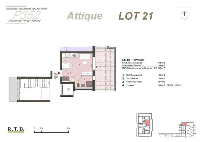 Appartamento di 1.5 locali in affitto a Chavannes-près-Renens - immagine 1/11