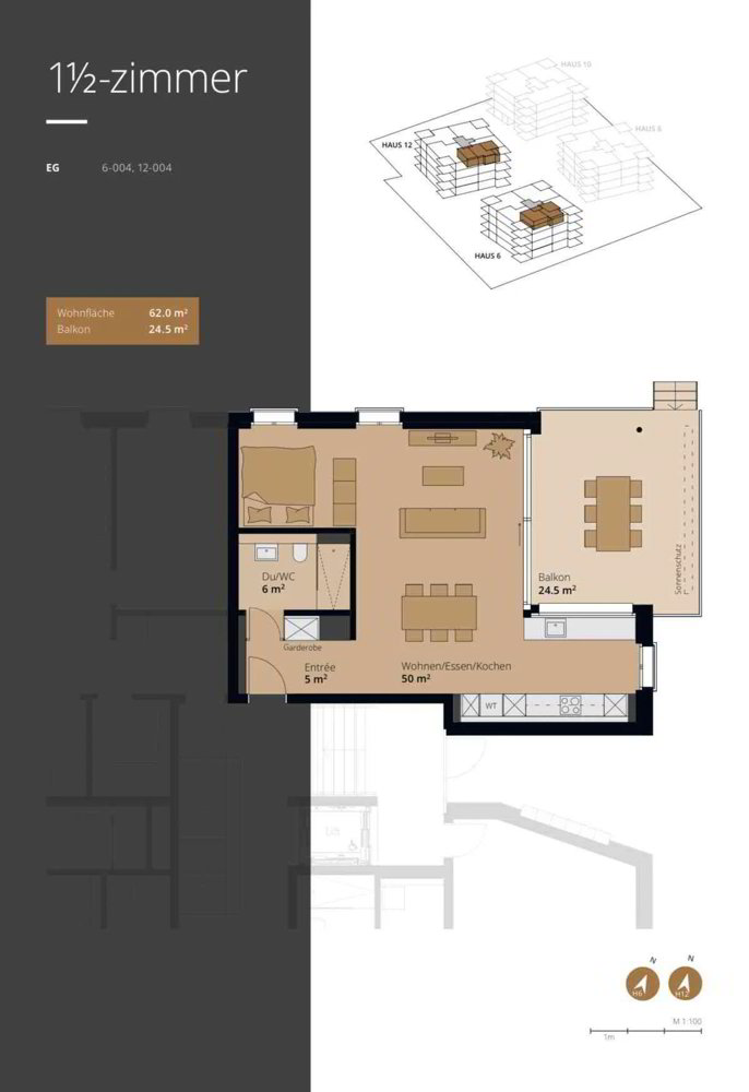 Appartement 1.5 pièces à louer à Reinach AG - image 1/4