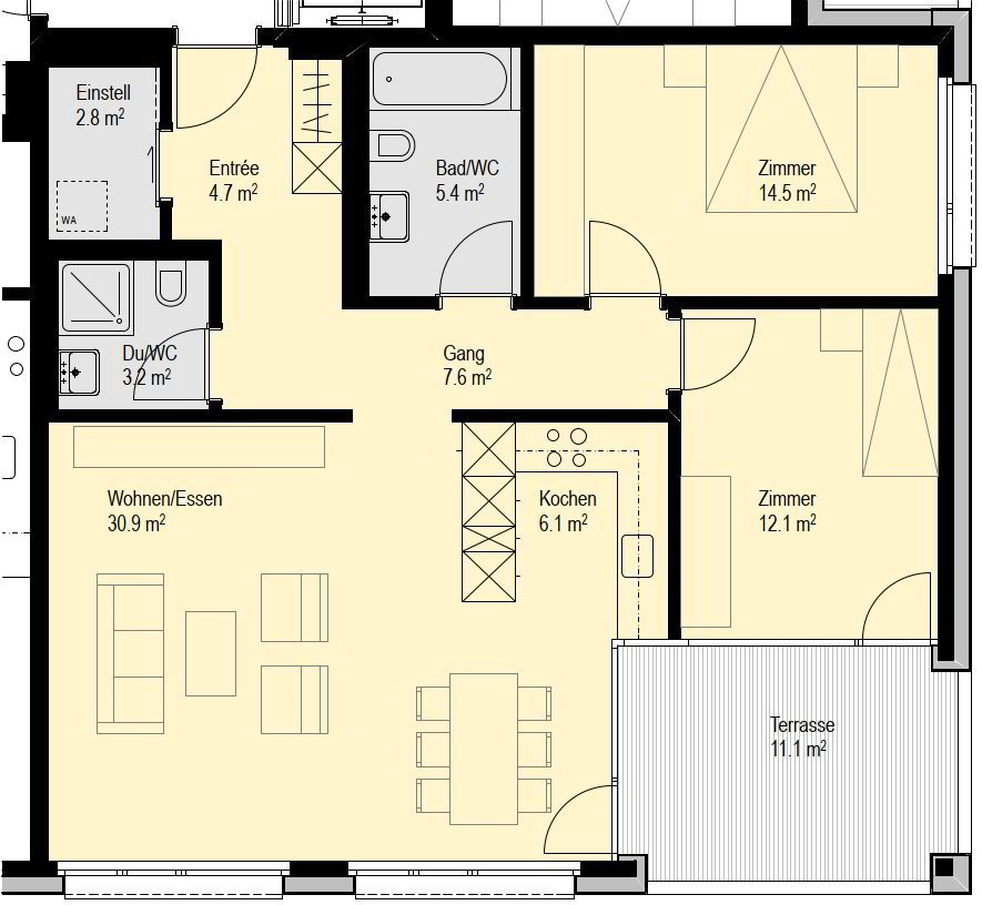3.5 Zimmer Wohnung zu vermieten in Sargans - Bild 1/8
