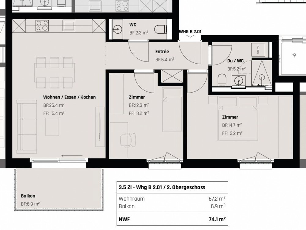 3 rooms Apartment for rent in San Gallo - image 1/9