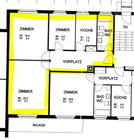 3 rooms Apartment for rent in Zurich - image 1/7