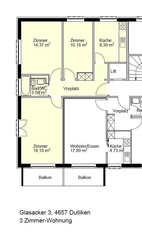Appartement 3 pièces à louer à Dulliken - image 1/10