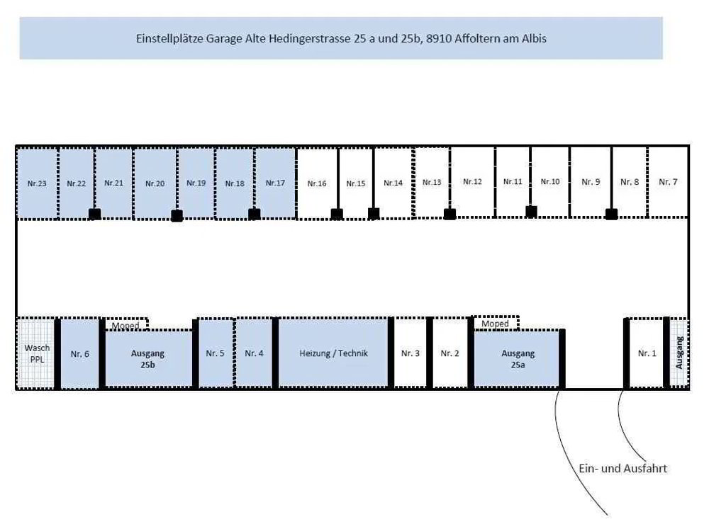 null rooms Car park, garage for rent in Affoltern am Albis - image 1/2