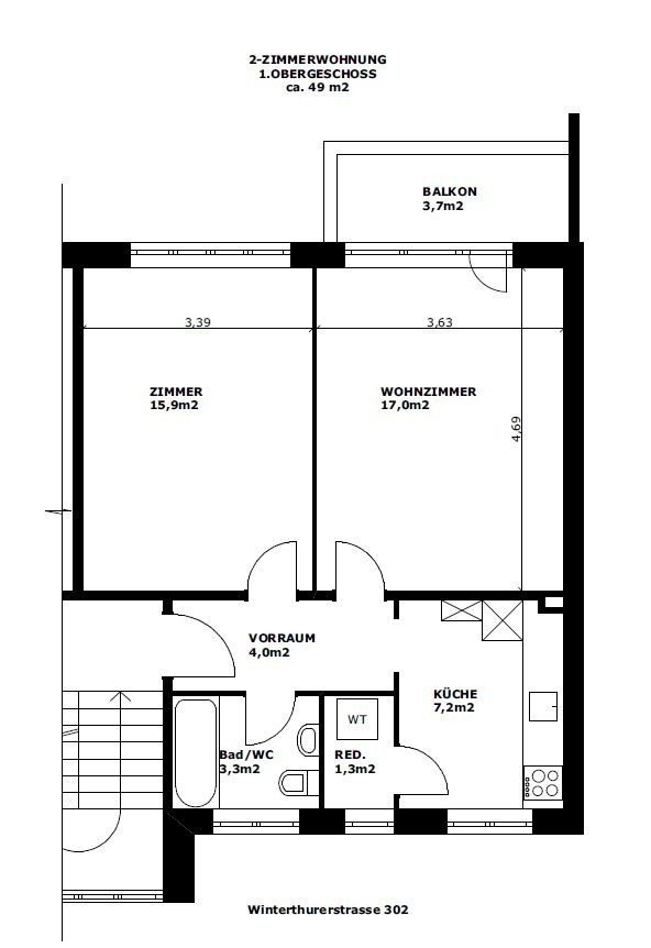 Appartement 2 pièces à louer à Zürich - image 1/10