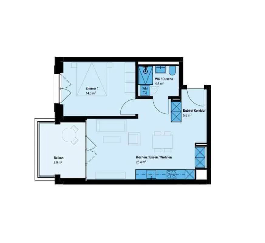 Appartement 2.5 pièces à louer à Au ZH - image 1/8