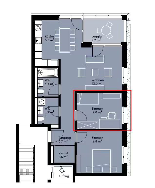 Appartement 1 pièces à louer à Obfelden - image 1/5