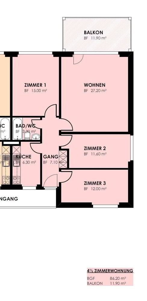 4.5 Zimmer Wohnung zu vermieten in Altstätten SG - Bild 1/7