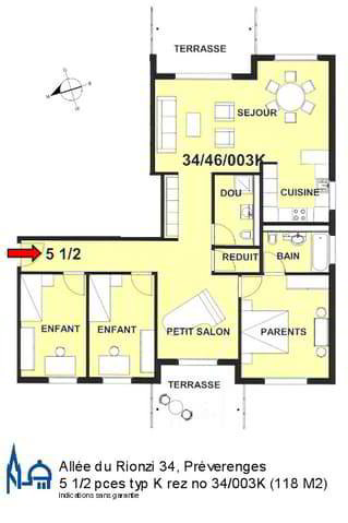 5.5 Zimmer Wohnung zu vermieten in Préverenges - Bild 1/7
