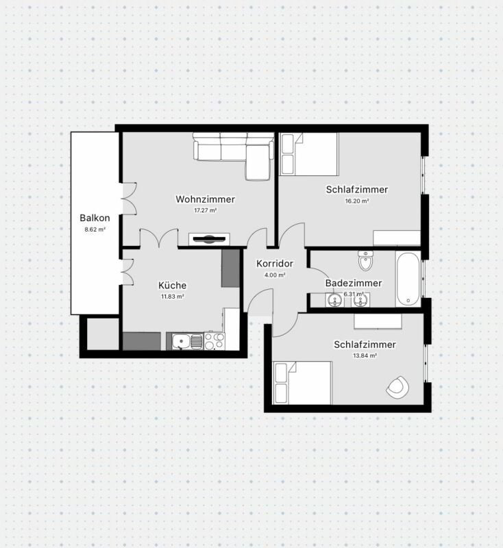 3 Zimmer Wohnung zu vermieten in Basilea - Bild 1/6