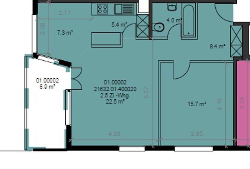 2.5 Zimmer Wohnung zu vermieten in Bussigny - Bild 1/7