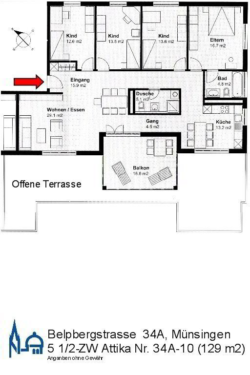 5 Zimmer Wohnung zu vermieten in Münsingen - Bild 1/8