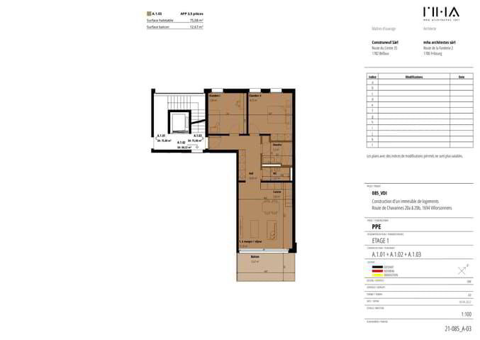 3.5 Zimmer Wohnung zu vermieten in Orsonnens - Bild 1/2