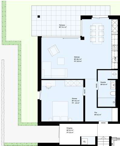 2.5 Zimmer Wohnung zum verkaufen in Courgevaux - Bild 1/5