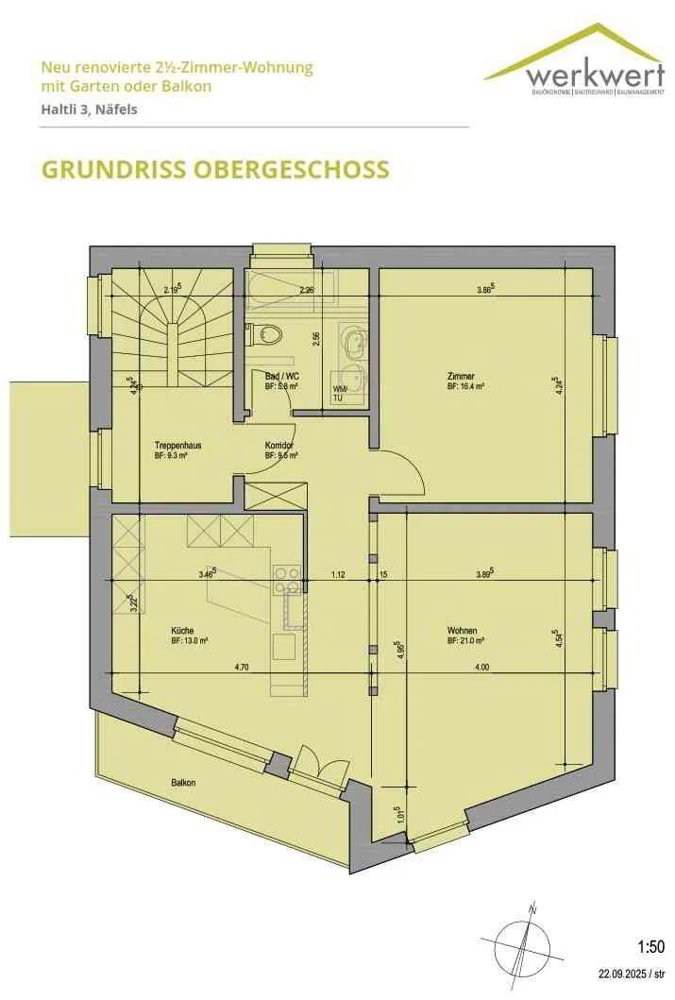 2.5 Zimmer Wohnung zu vermieten in Näfels - Bild 1/9
