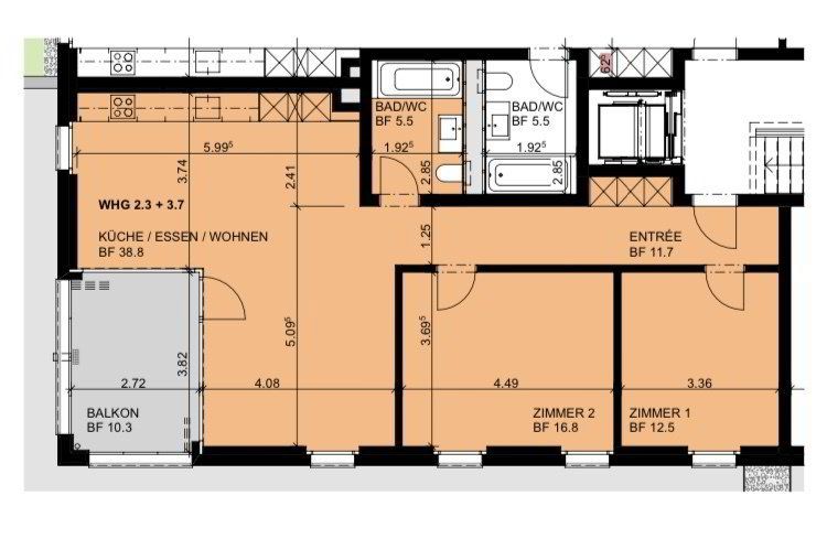 Appartamento di 3 locali in affitto a Hedingen - immagine 1/10