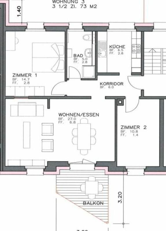 Appartamento di 3 locali in affitto a Schaffhausen - immagine 1/8