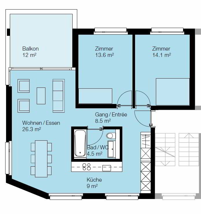 3.5 Zimmer Wohnung zu vermieten in Ebikon - Bild 1/10
