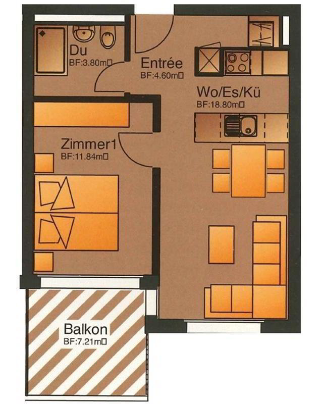 2.5 Zimmer Wohnung zu vermieten in Domat/Ems - Bild 1/7