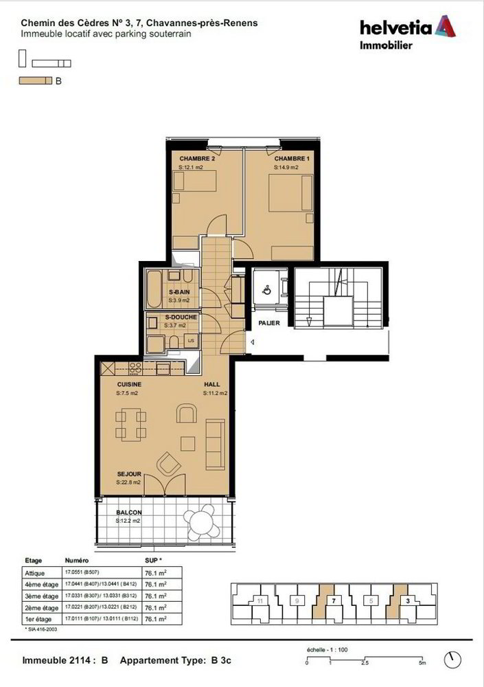 3 Zimmer Wohnung zu vermieten in Chavannes-près-Renens - Bild 1/10