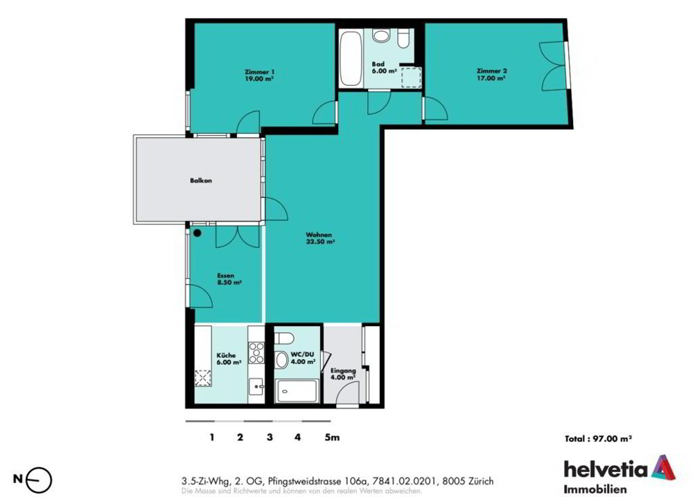 Appartement 3 pièces à louer à Zurich - image 1/12