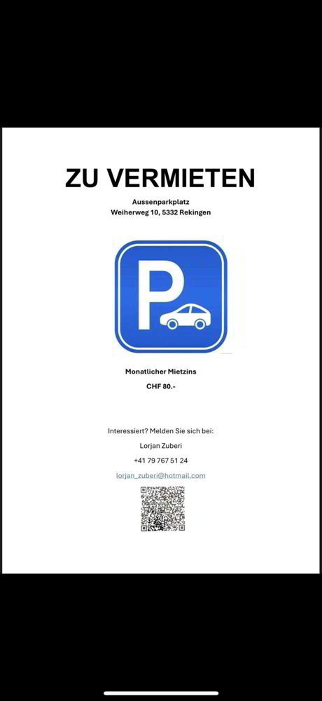 null rooms Car park, garage for rent in Rekingen AG - image 1/1