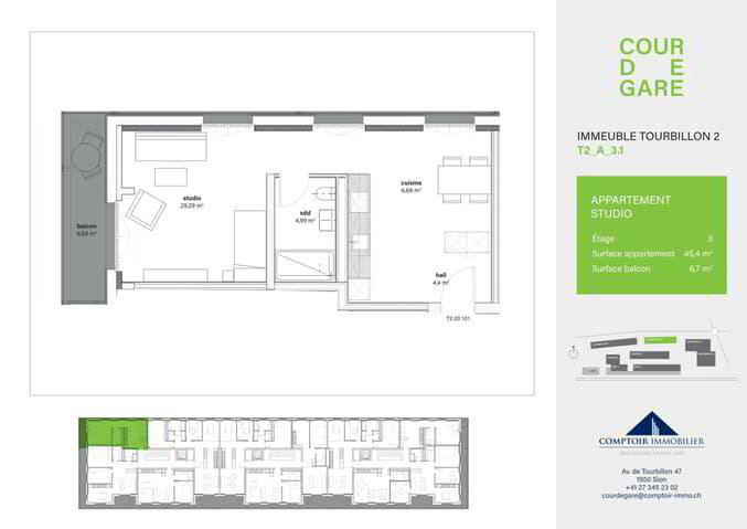 1.5 Zimmer Wohnung zu vermieten in Sion - Bild 1/3