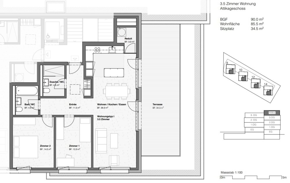 3.5 rooms Apartment for rent in Jona - image 1/18