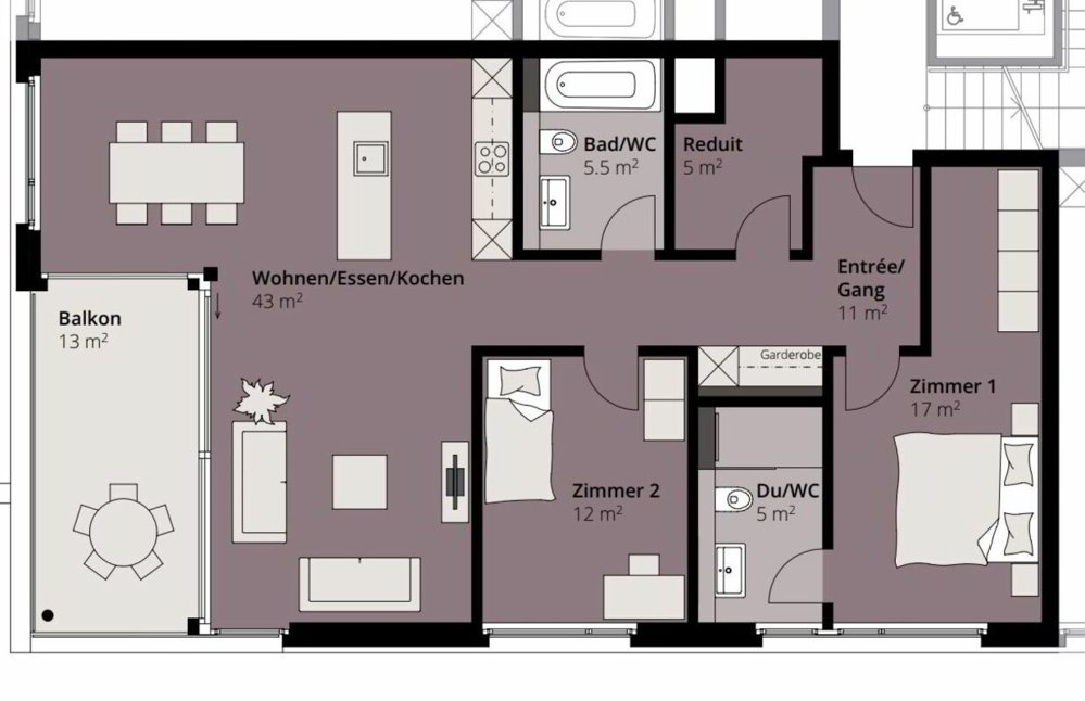 3 rooms Apartment for rent in Horn - image 1/13