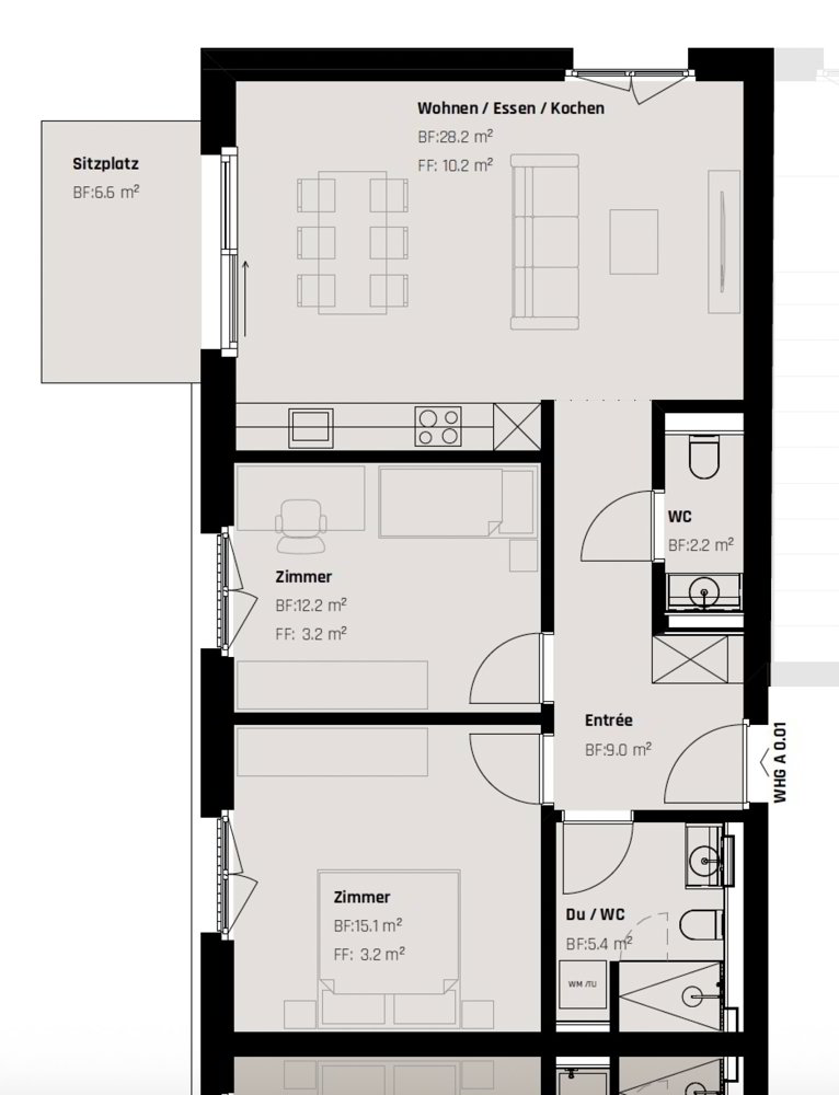 3.5 Zimmer Wohnung zu vermieten in St. Gallen - Bild 1/9
