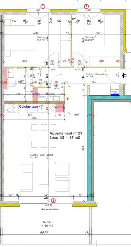3 rooms Apartment for rent in Fully - image 1/9