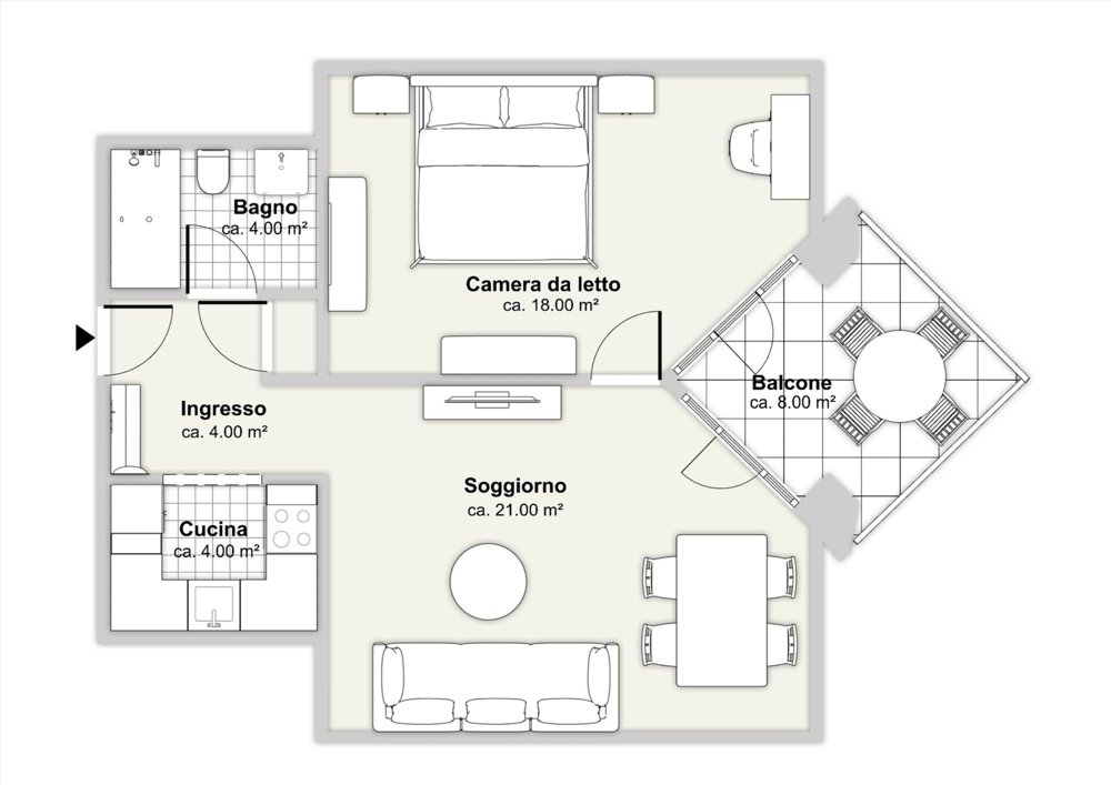 2.5 rooms Apartment for rent in Viganello - image 1/10
