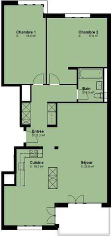 3.5 rooms Apartment for rent in Bulle - image 1/12