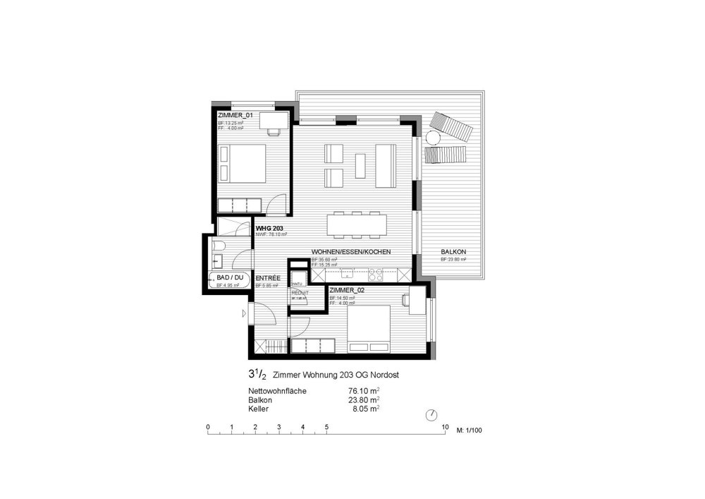 Appartamento di 3.5 locali in affitto a Häuslenen - immagine 1/10