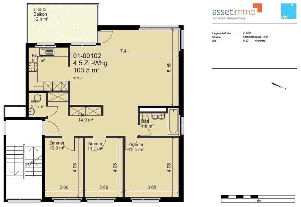 4 Zimmer Wohnung zu vermieten in Kirchberg BE - Bild 1/9
