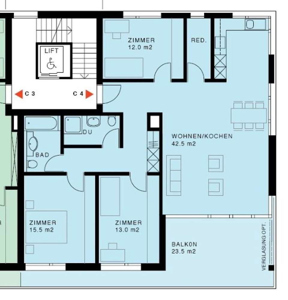 4.5 rooms Apartment for rent in Untersiggenthal - image 1/12