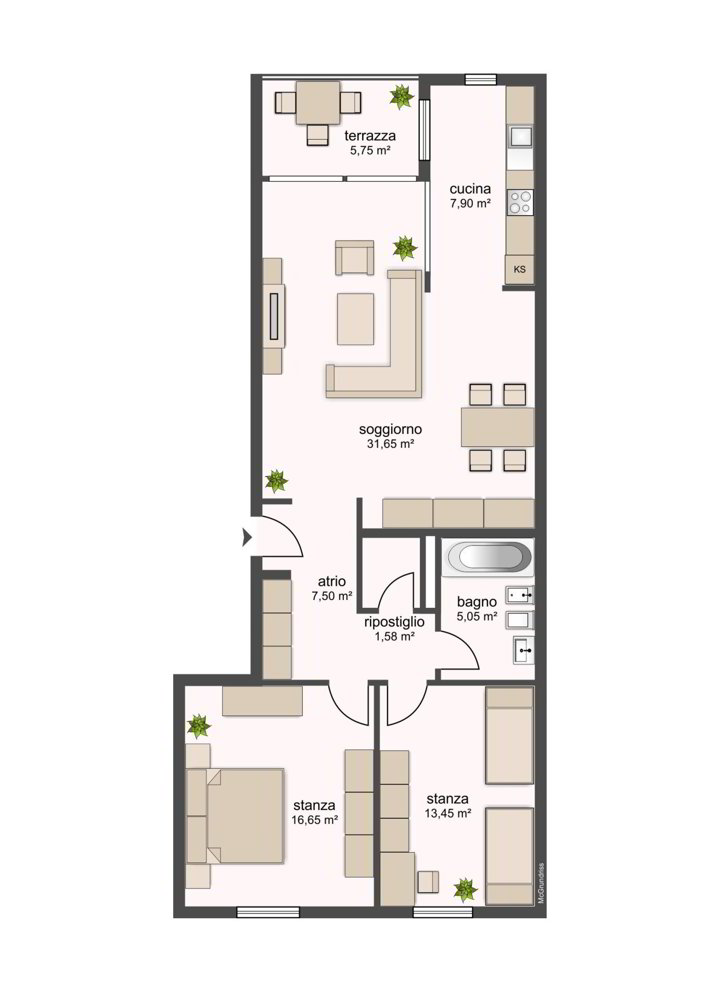 Appartement 3.5 pièces à louer à Gudo - image 1/3