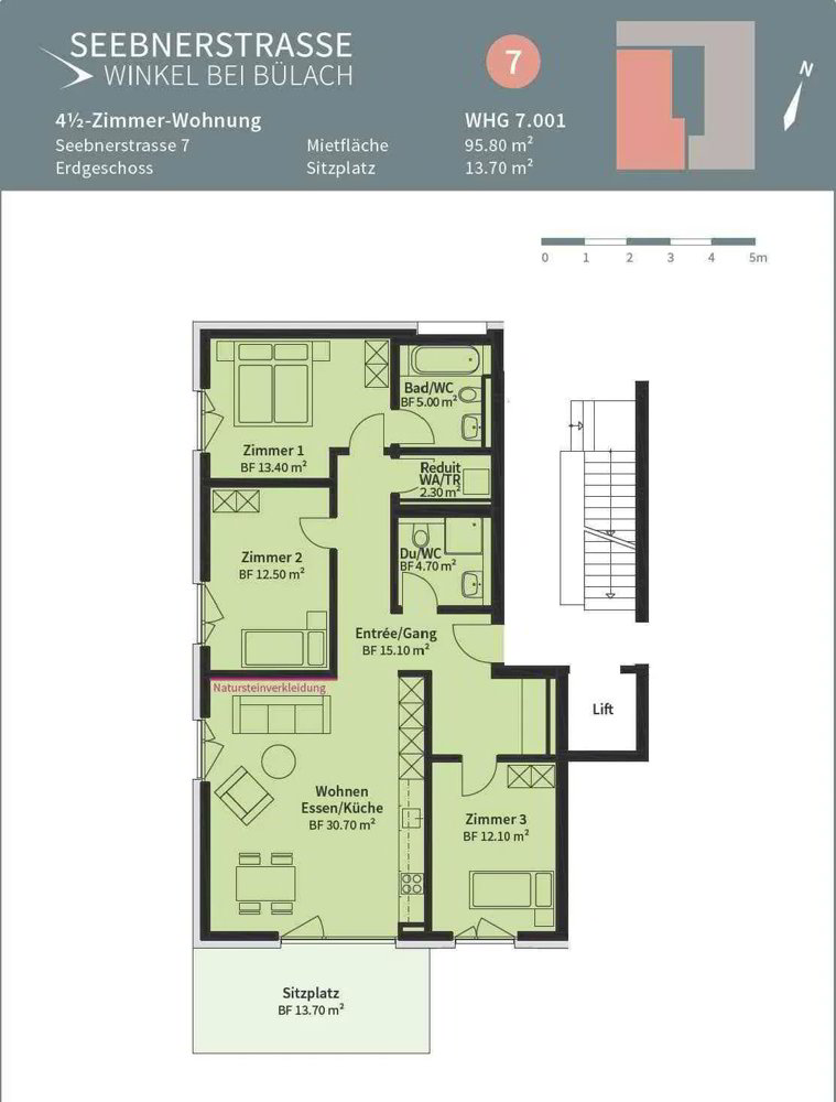 4.5 rooms Apartment for rent in Winkel - image 1/10