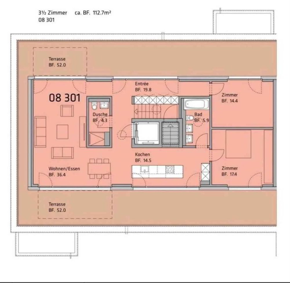 3.5 Zimmer Wohnung zu vermieten in Oetwil am See - Bild 1/8