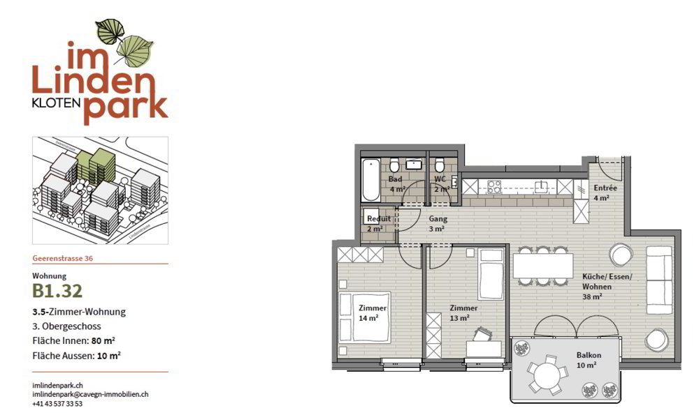 3.5 rooms Apartment for rent in Kloten - image 1/8