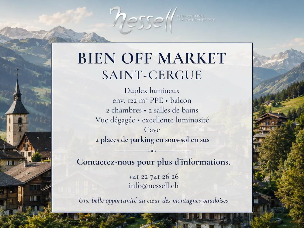 3 rooms Apartment to buy in St-Cergue - image 1/1