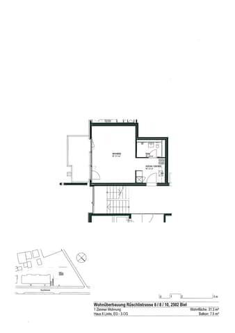1 Zimmer Wohnung zu vermieten in Biel/Bienne - Bild 1/6