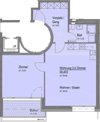 2.5 Zimmer Wohnung zu vermieten in Basel - Bild 1/5