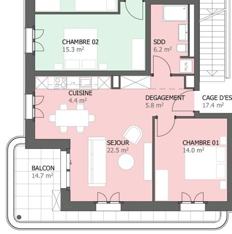 2.5 Zimmer Wohnung zu vermieten in Marly - Bild 1/7