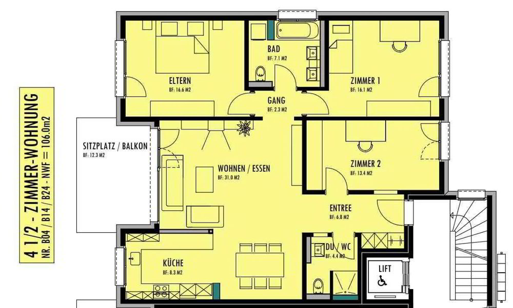 4.5 rooms Apartment for rent in Oberuzwil - image 1/11
