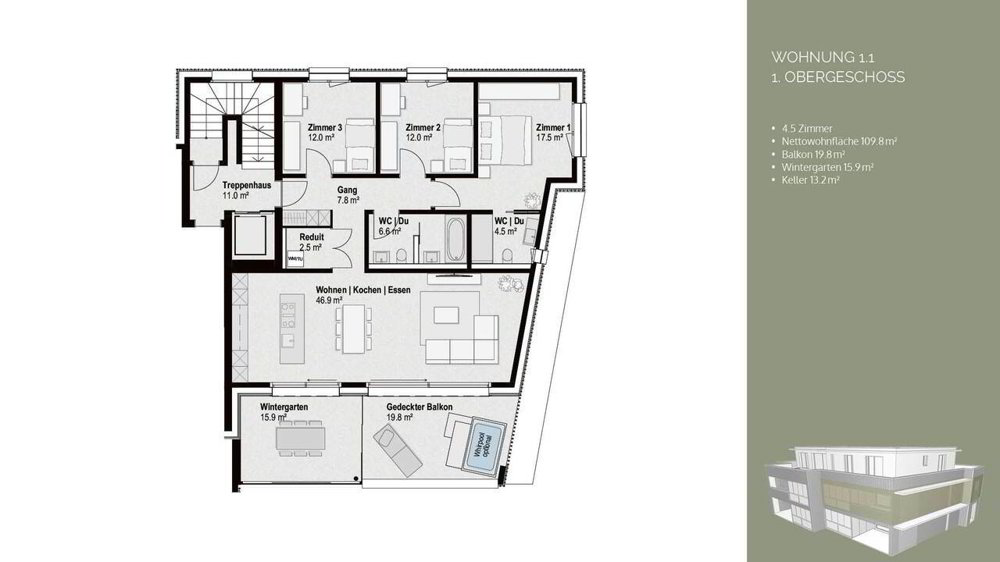 4 Zimmer Wohnung zum verkaufen in Bottmingen - Bild 1/10
