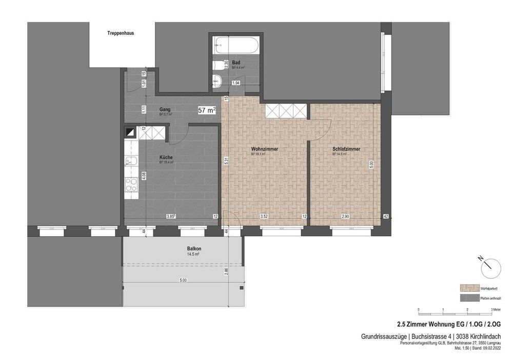 Appartamento di 2 locali in affitto a Kirchlindach - immagine 1/12