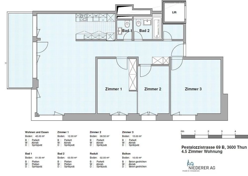 4 rooms Apartment for rent in Thoune - image 1/9