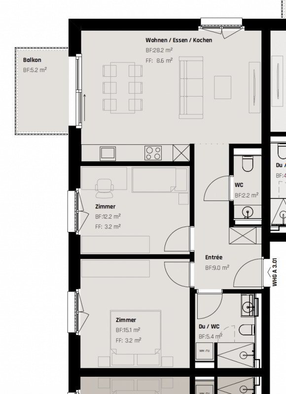 3 Zimmer Wohnung zu vermieten in St. Gallen - Bild 1/10