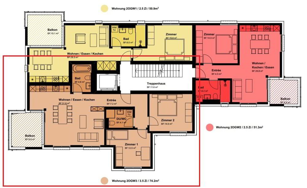 Appartement 3.5 pièces à louer à Zurich - image 1/8